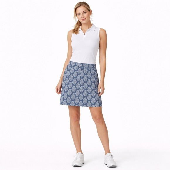 Peter Millar Pants - Peter‎ Millar Paisley Golf Skirt Size 6 Blue Cotton Stretch Resort Preppy